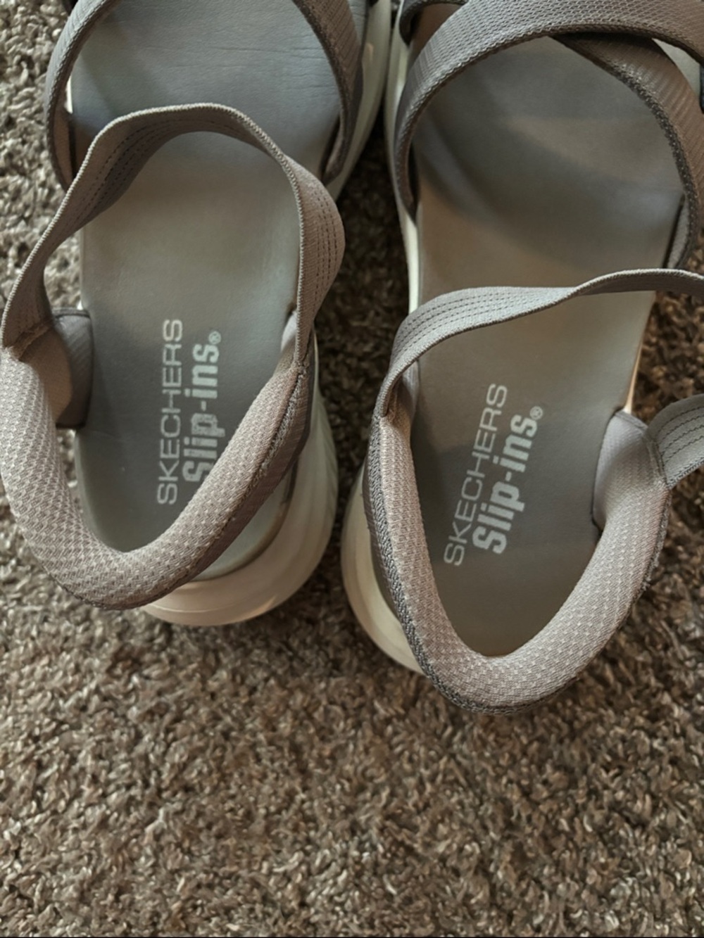 Skechers Women's slip-ins Gray Elastic Strap Sandals - Picture 2 of 5